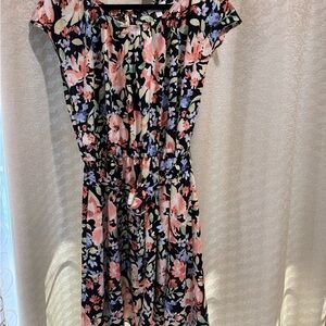 LC Lauren Conrad Black Floral Dress